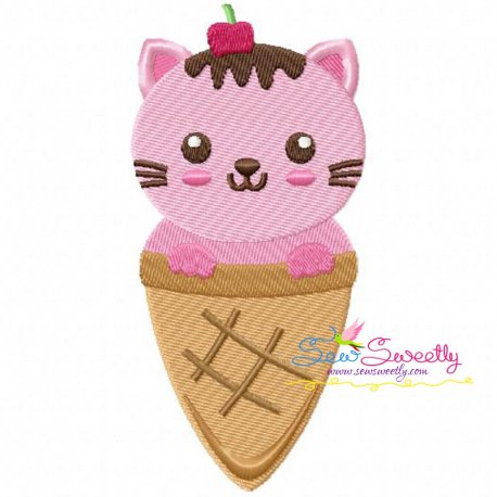 Kitty Cone Embroidery Design- 1