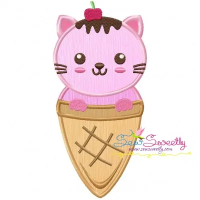 Kitty Cone Applique Design Pattern-1