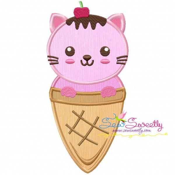 Kitty Cone Applique Design Pattern-1