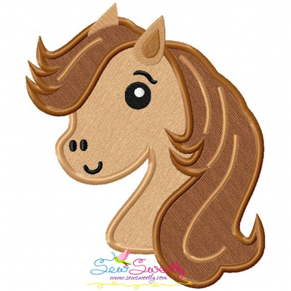 Horse Head Boy Applique Design Pattern-1