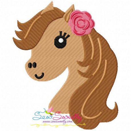 Horse Head Girl Embroidery Design- 1