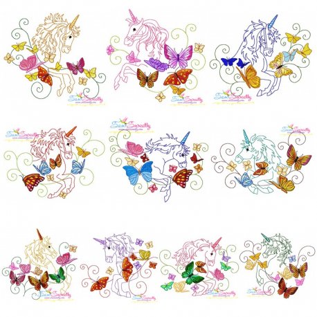 Magic Unicorns Embroidery Design Bundle- 1