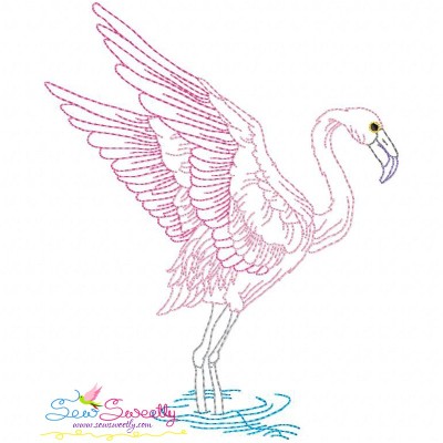 Vintage Stitch Flamingo-2 Embroidery Design Pattern-1