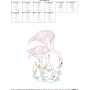 Vintage Stitch Flamingos-3 Embroidery Design Pattern-2