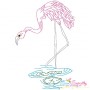 Vintage Stitch Flamingo-10 Embroidery Design Pattern-1