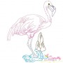 Vintage Stitch Flamingos Embroidery Design Bundle-7
