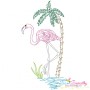 Vintage Stitch Flamingos Embroidery Design Bundle-8