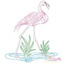 Vintage Stitch Flamingos Embroidery Design Bundle-9