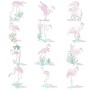Vintage Stitch Flamingos Embroidery Design Bundle-1