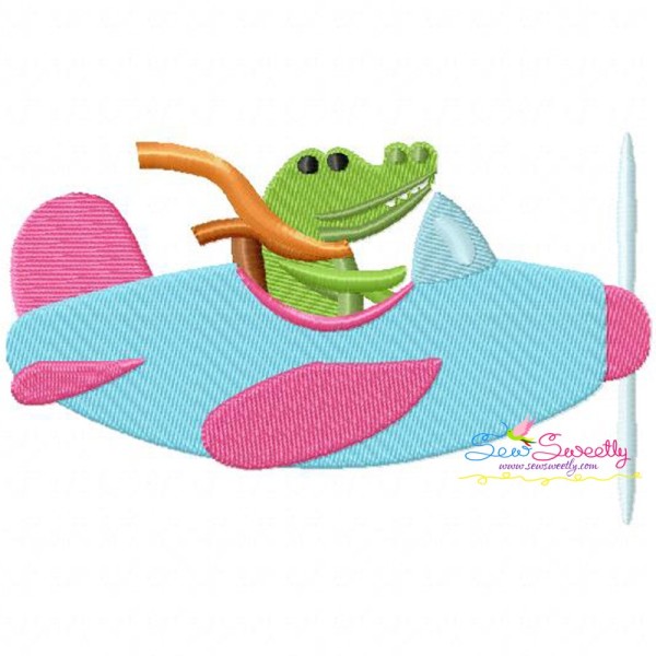 Alligator Pilot Embroidery Design Pattern-1