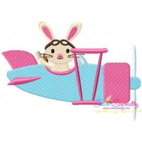 Bunny Pilot Embroidery Design Pattern-1