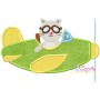 Cat Pilot Applique Design Pattern-1