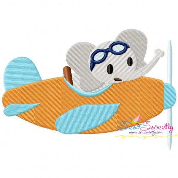 Elephant Pilot Embroidery Design Pattern-1