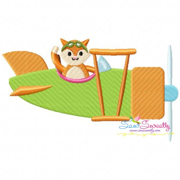 Fox Pilot Embroidery Design Pattern-1