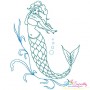 Vintage Stitch Mermaids Embroidery Design Bundle-10