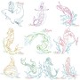 Vintage Stitch Mermaids Embroidery Design Bundle-1