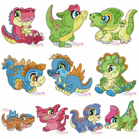 Baby Dinosaurs Embroidery Design Bundle- 1