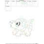 Vintage Stitch Baby Dinosaur-2 Embroidery Design Pattern-2