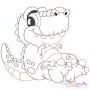 Vintage Stitch Baby Dinosaurs Embroidery Design Bundle-2