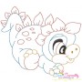 Vintage Stitch Baby Dinosaurs Embroidery Design Bundle-6