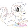 Vintage Stitch Baby Dinosaurs Embroidery Design Bundle-10
