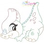 Vintage Stitch Baby Dinosaurs Embroidery Design Bundle-11