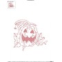Redwork Halloween Pumpkin-6 Embroidery Design Pattern-2