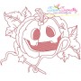 Redwork Halloween Pumpkin-4 Embroidery Design Pattern-1