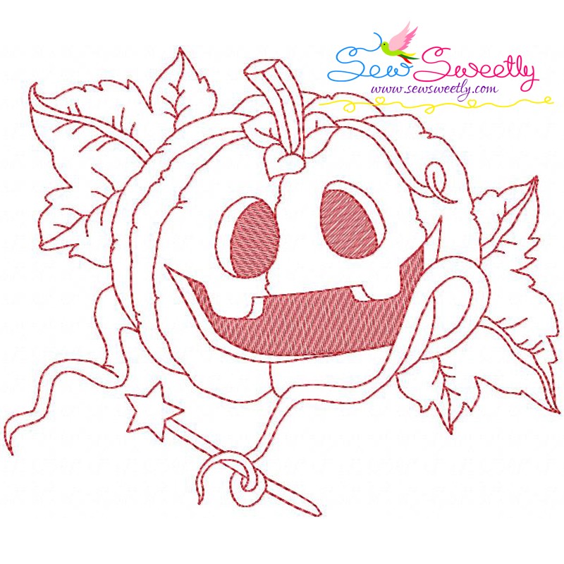 Redwork halloween pumpkin4 embroidery design  sew sweetly Redwork halloween pumpkin4 embroidery design  sew sweetly