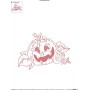 Redwork Halloween Pumpkin-1 Embroidery Design Pattern-2