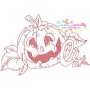 Redwork Halloween Pumpkins Embroidery Design Bundle-2