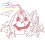 Redwork Halloween Pumpkins Embroidery Design Bundle-4