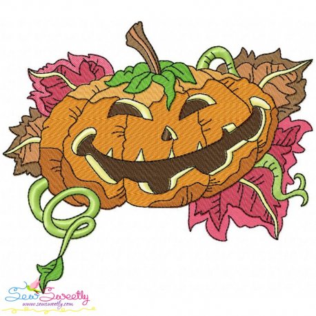 Halloween Pumpkin-5 Embroidery Design Pattern-1