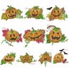 Halloween Pumpkins Embroidery Design Bundle- 1