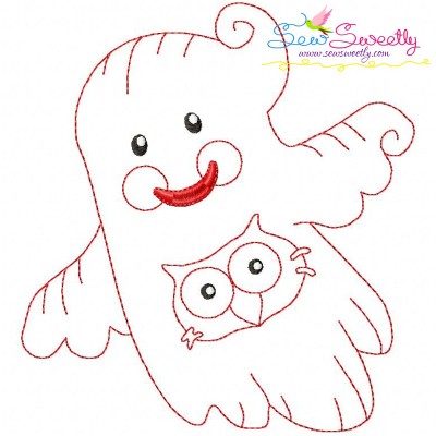 Vintage Stitch Little Ghost-10 Embroidery Design