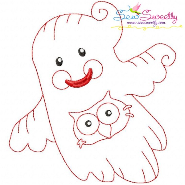 Vintage Stitch Little Ghost-10 Embroidery Design Pattern-1