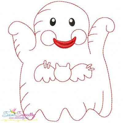 Vintage Stitch Little Ghost-9 Embroidery Design