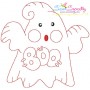 Vintage Stitch Little Ghost-8 Embroidery Design Pattern-1