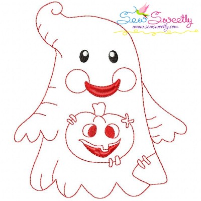 Vintage Stitch Little Ghost-5 Embroidery Design