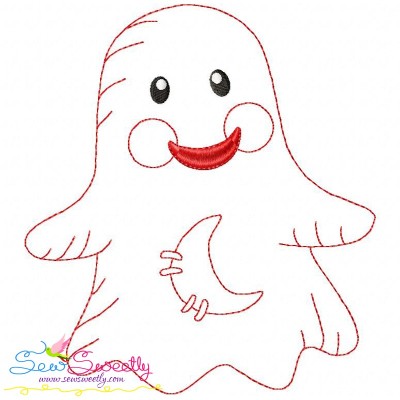 Vintage Stitch Little Ghost-1 Embroidery Design
