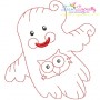 Vintage Stitch Little Ghosts Embroidery Design Bundle-11