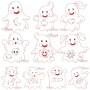 Vintage Stitch Little Ghosts Embroidery Design Bundle-1