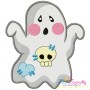 Little Ghosts Filled Stitch Embroidery Design Bundle-5