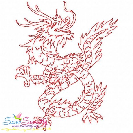 Vintage Stitch Chinese Dragon-8 Embroidery Design Pattern