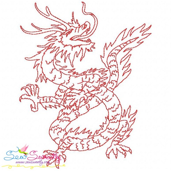 Vintage Stitch Chinese Dragon-8 Embroidery Design Pattern-1