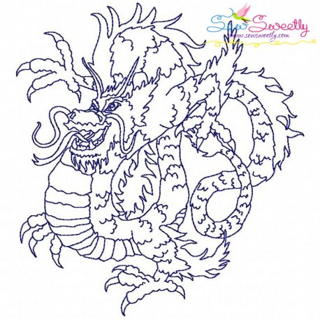 Vintage Stitch Chinese Dragon-7 Embroidery Design Pattern