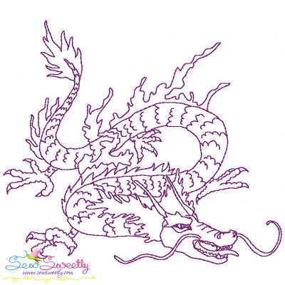 Vintage Stitch Chinese Dragon-6 Embroidery Design Pattern-1