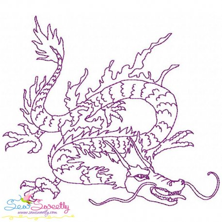 Vintage Stitch Chinese Dragon-6 Embroidery Design Pattern