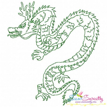 Vintage Stitch Chinese Dragon-5 Embroidery Design Pattern