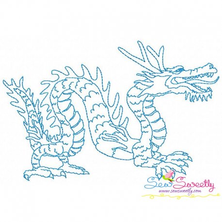 Vintage Stitch Chinese Dragon-4 Embroidery Design Pattern